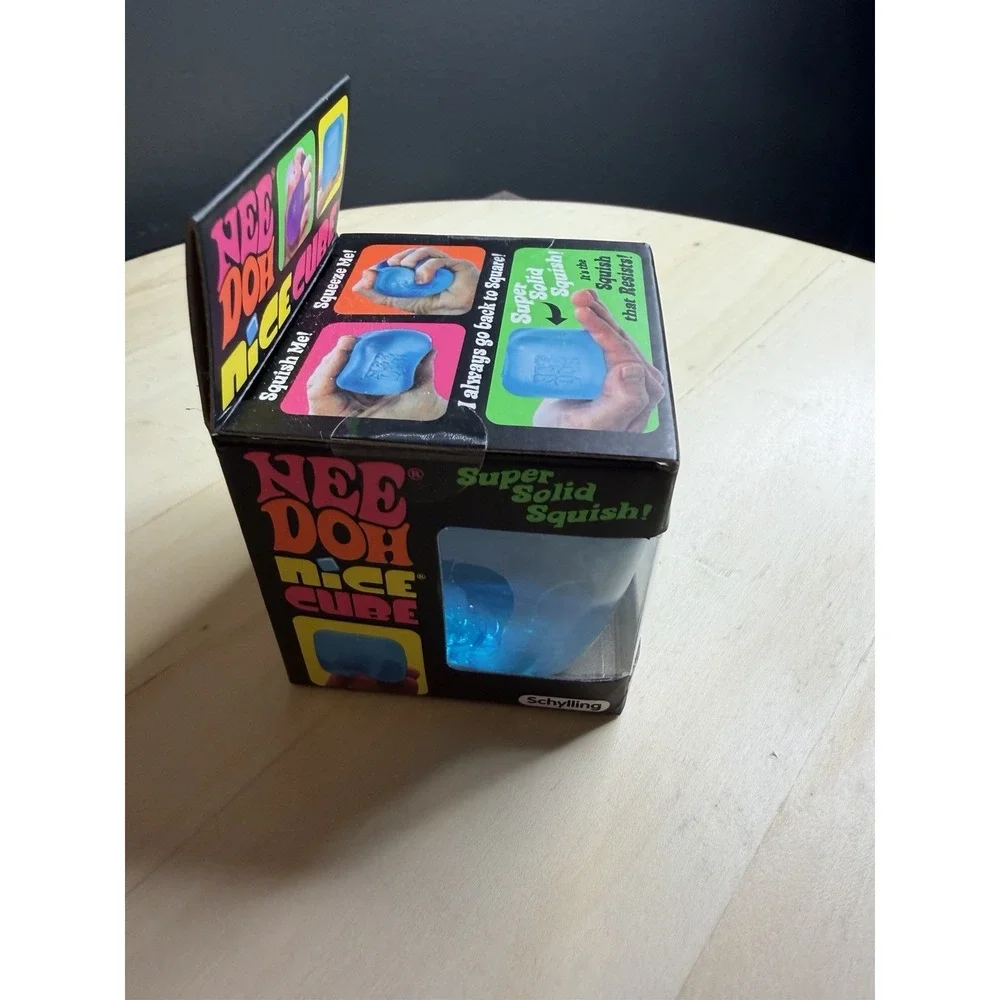 Authentic Nee Doh Nice Cube  Super Solid Squish Stress fidget relief toy BLUE!!